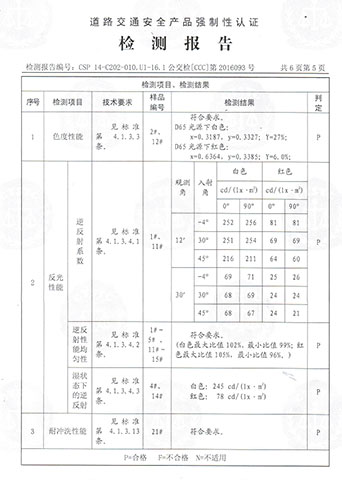 车身反光标识—道路交通安全产品强制性认证检测报告